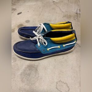 Diesel Blue and Yellow Men's Boat Shoes size 12